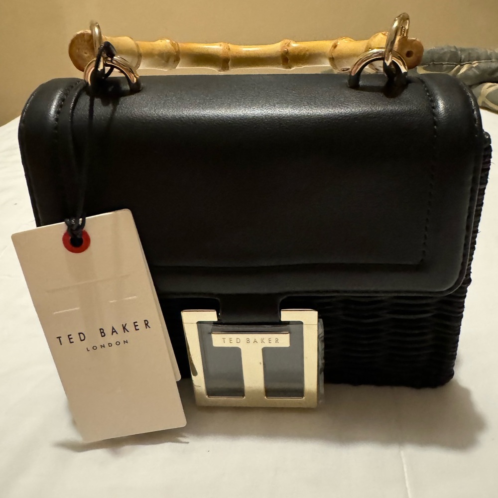 NWT Ted Baker black straw mini purse 👜🖤
